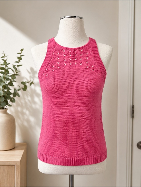 Lilly Pulitzer Tops - Lilly Pulitzer Hot Pink Knit Halter Tank Breathable Lightweight Breezy